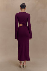 Azariah Long Sleeve Knit Midi Dress - Plum